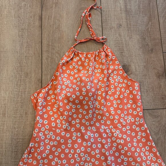 Lily Rose | Womens M High Neck Ditsy Floral Knee Length Dress Halter Cut Out - Picture 4 of 11